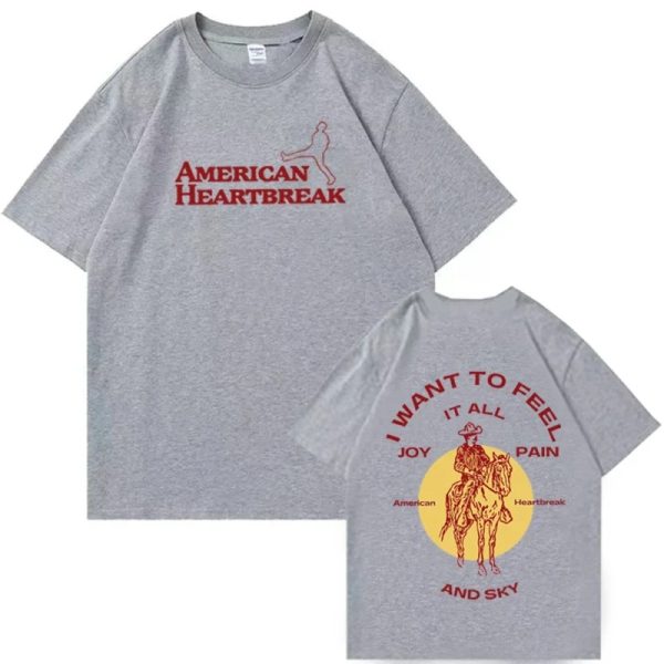 Zach Bryan t-shirt American Heartbreak heather grey