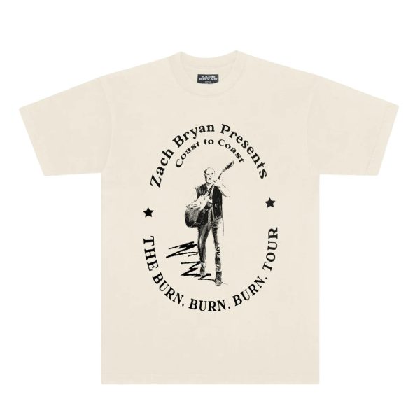 Zach Bryan t-shirt white Coast to Coast BBB Tour graphic