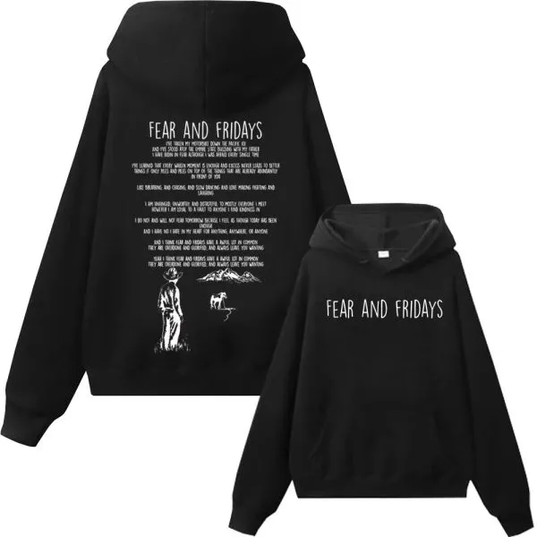 Zach Bryan hoodie Fear and Fridays self-titled album poem graphic