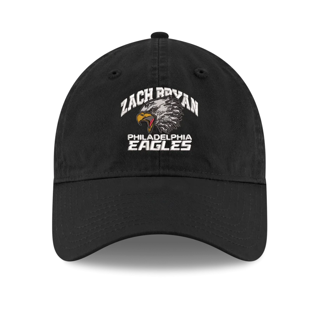 Zach Bryan hats Eagles New Era black collab cap logo