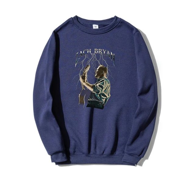 Zach Bryan sweatshirt navy lightning performance photo graphic